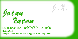 jolan natan business card